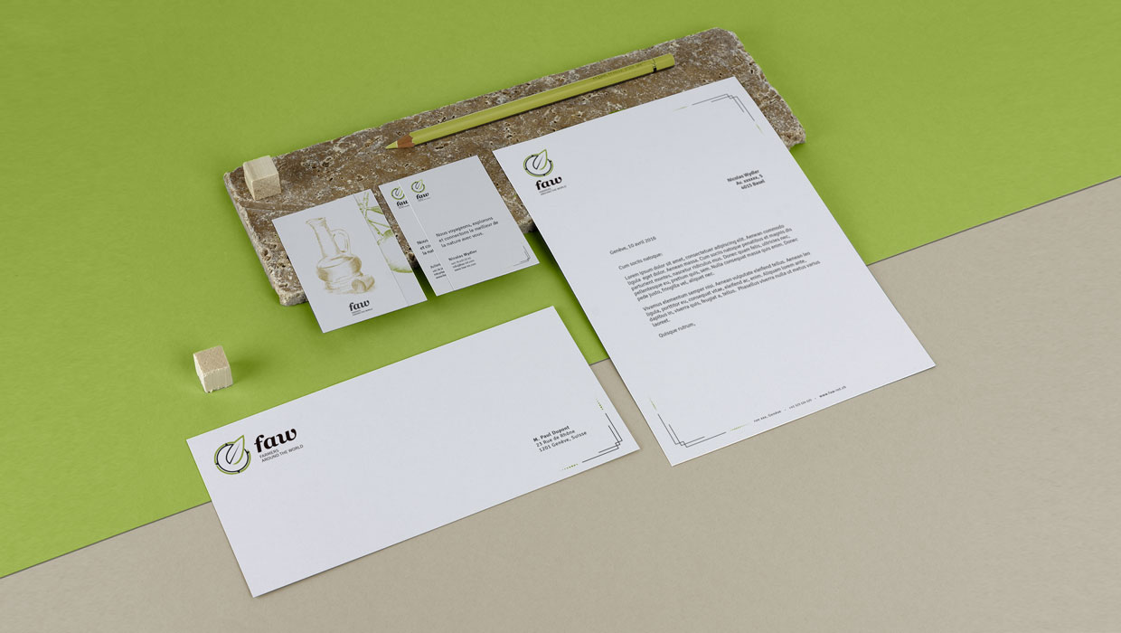 green stationery mockup