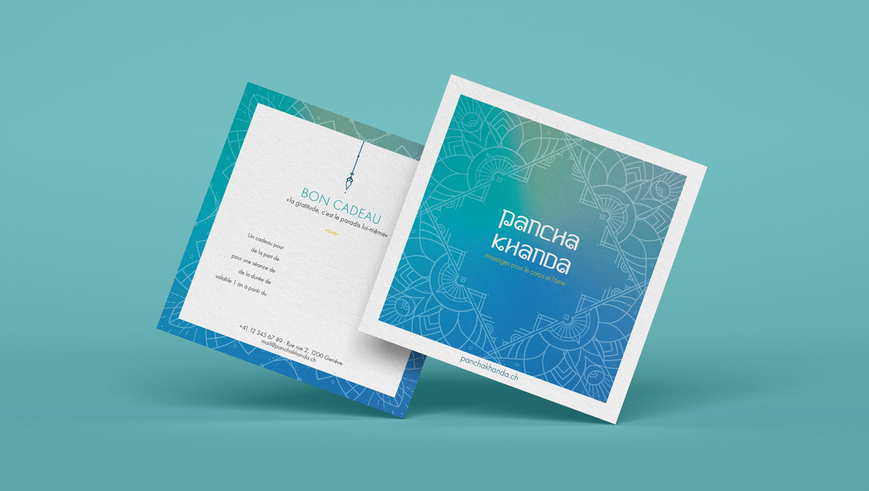 gift card design in a floating mockup