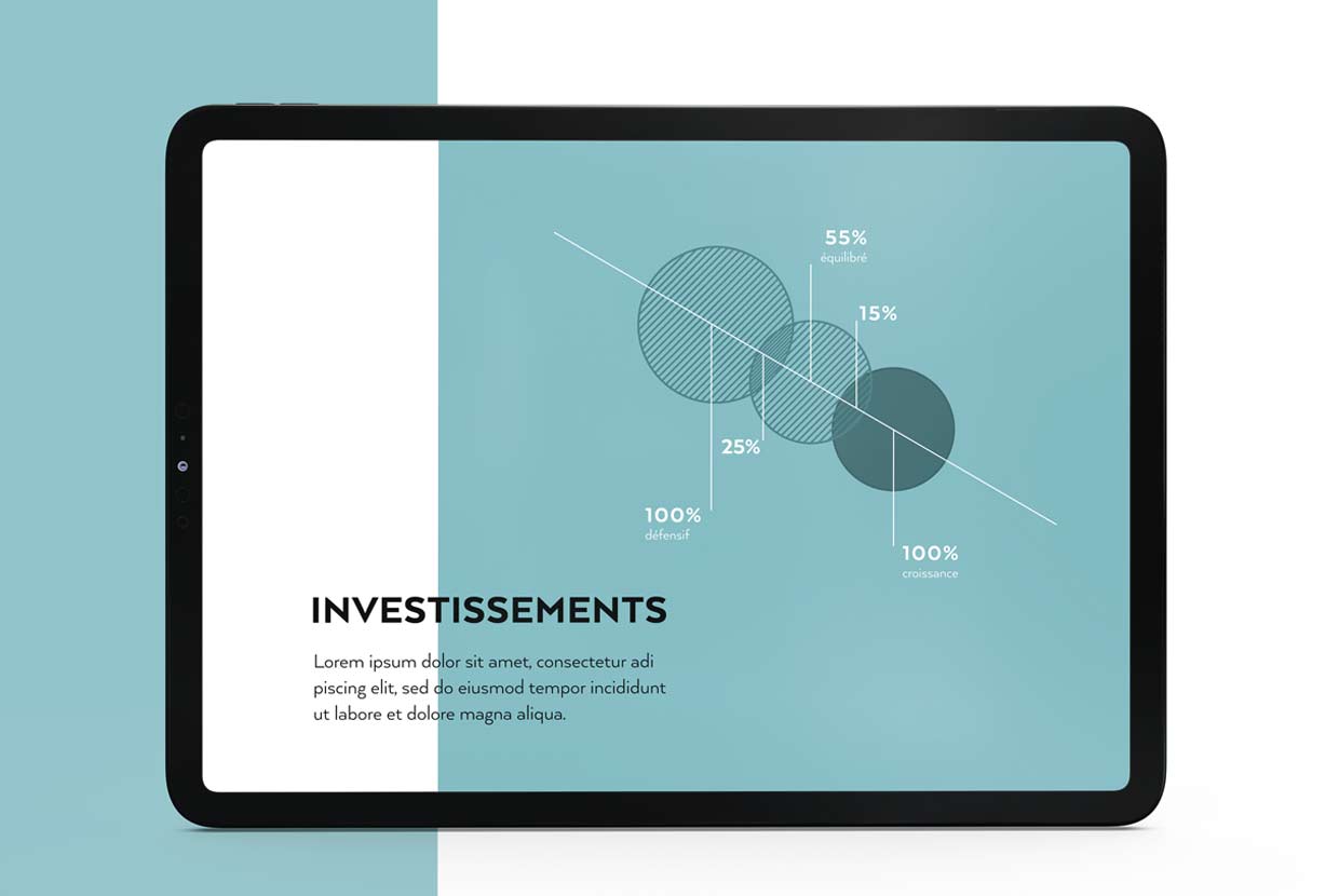 Infograph template on Ipad